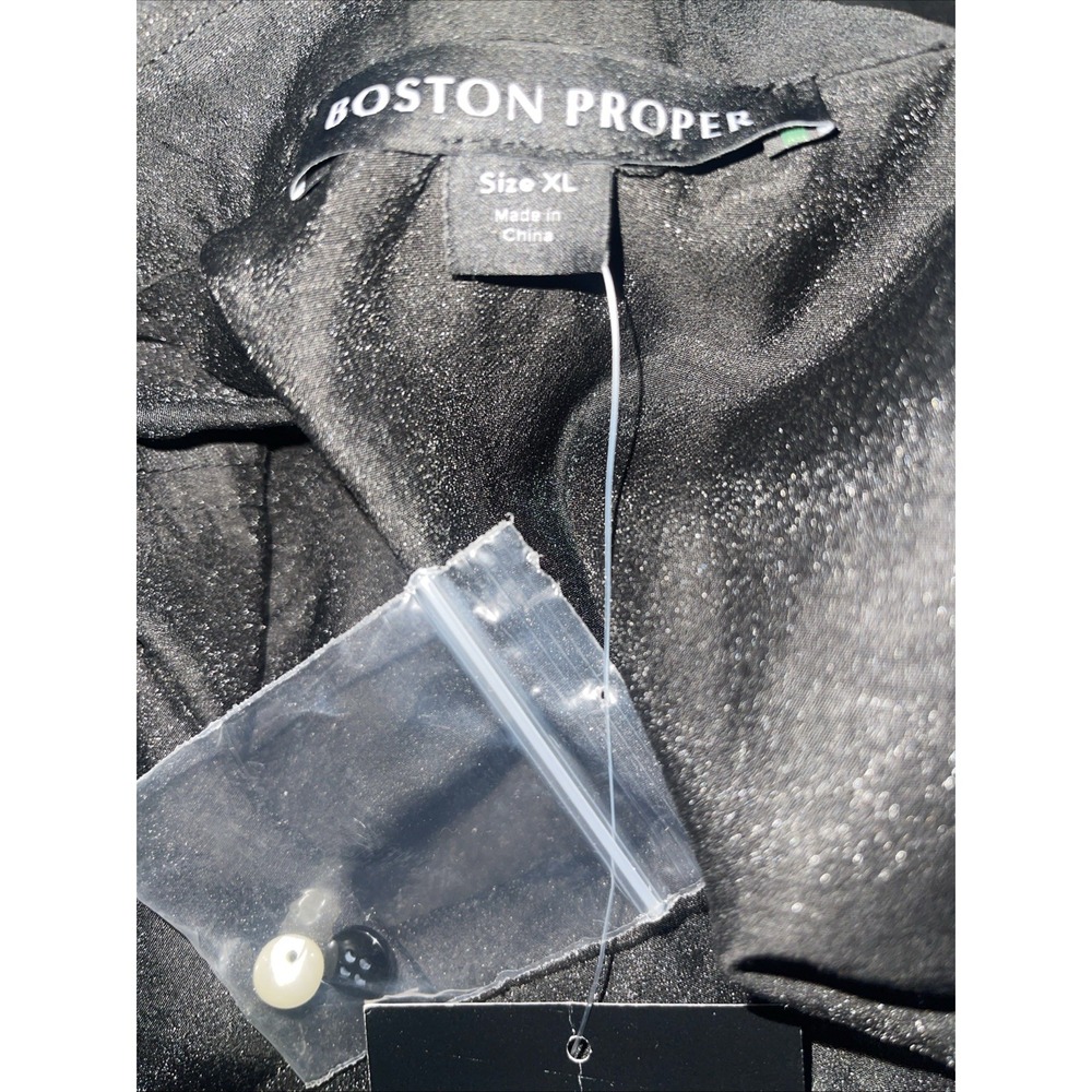 Boston Proper Pearl Embellished Organza Victoria Gothcore Drama Sleeve Shirt XL - Picture 4 of 5